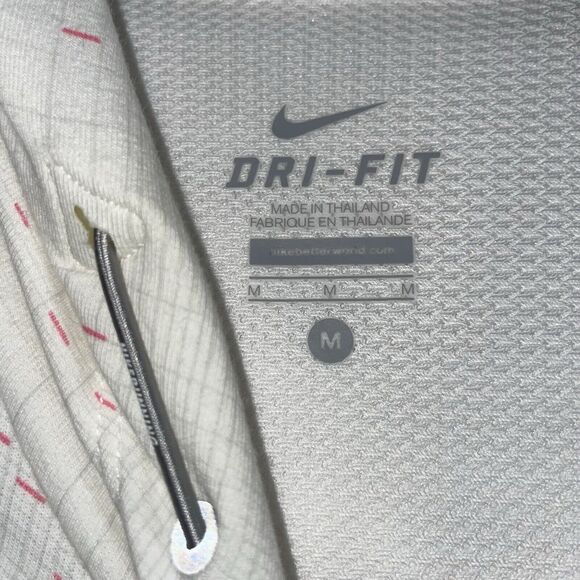 Nike Running Dri-Fit Women's M Hoodie Fitted Pink/White Athletic Sweatshirt - Picture 5 of 6